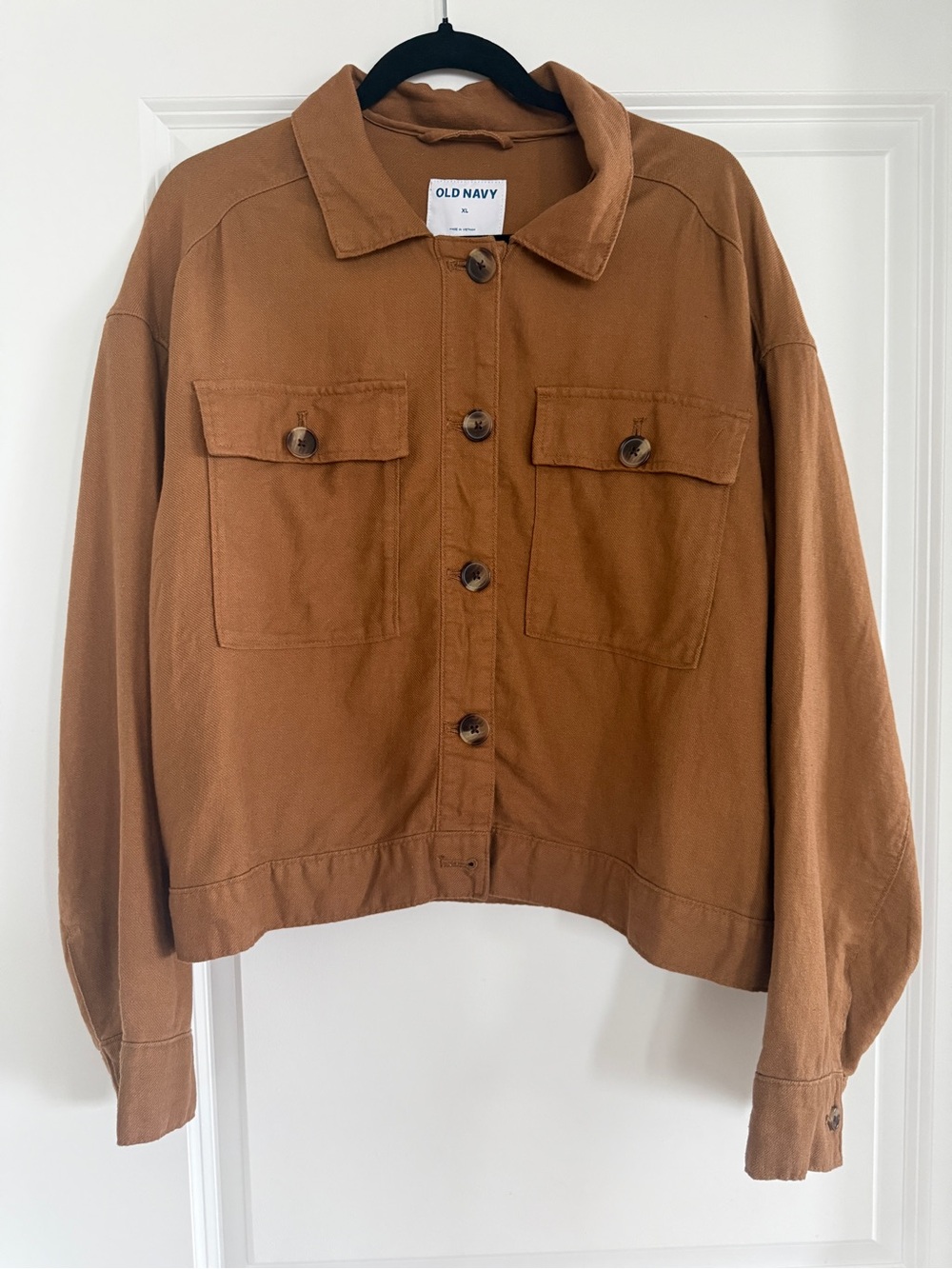 Old Navy Women's Tan Brown Button-Front Jean Jacket